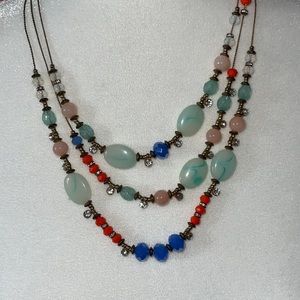 Colorful Multi strand necklace & earrings set